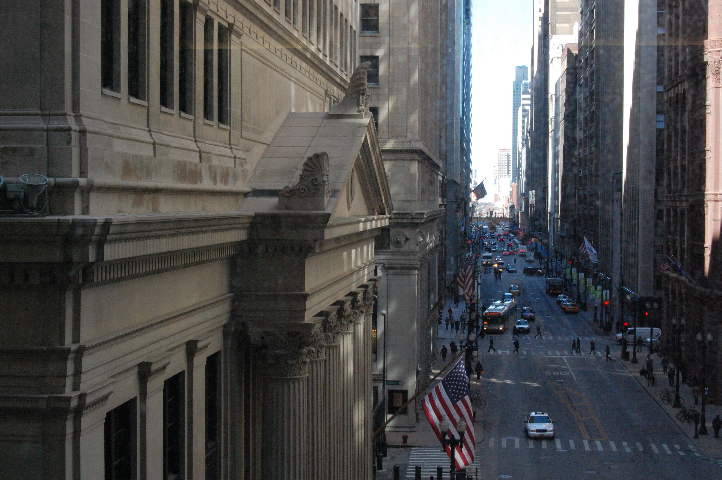 The view from our offices at the Chicago Board of Trade building. Batman was here!